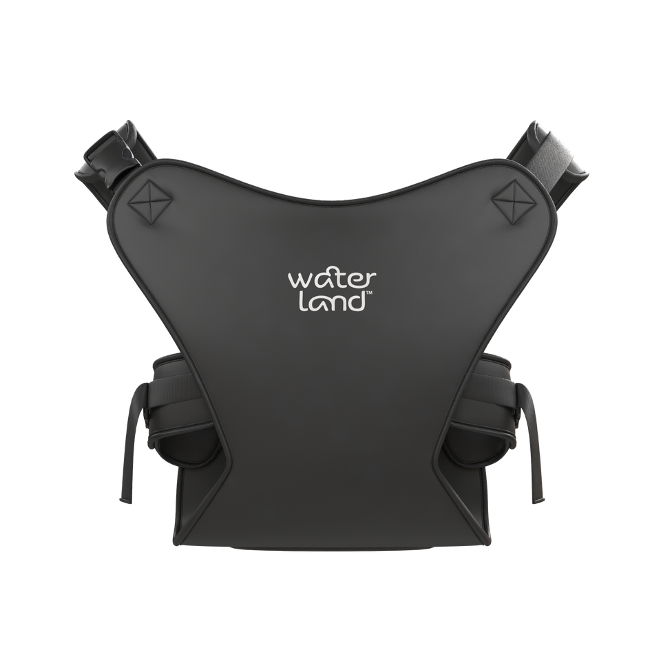 WaterLand Baby Carrier in Jet Black, front view