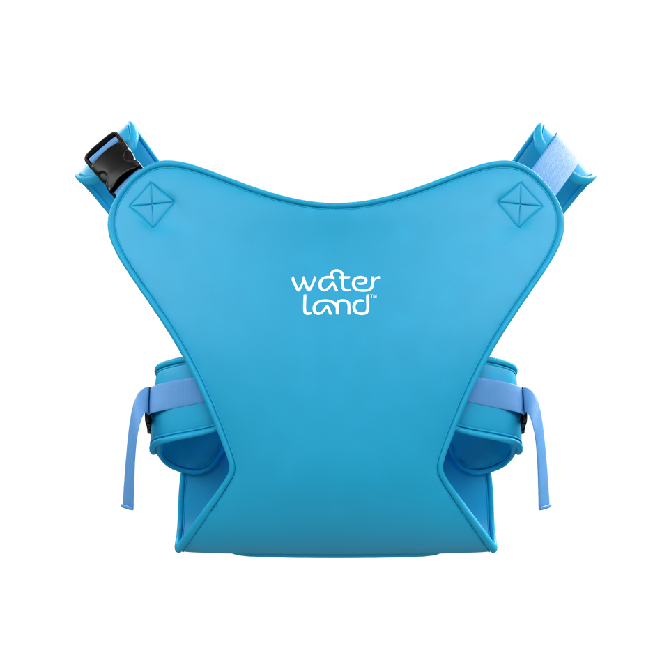 WaterLand Baby Carrier in Light Blue Sky, front view