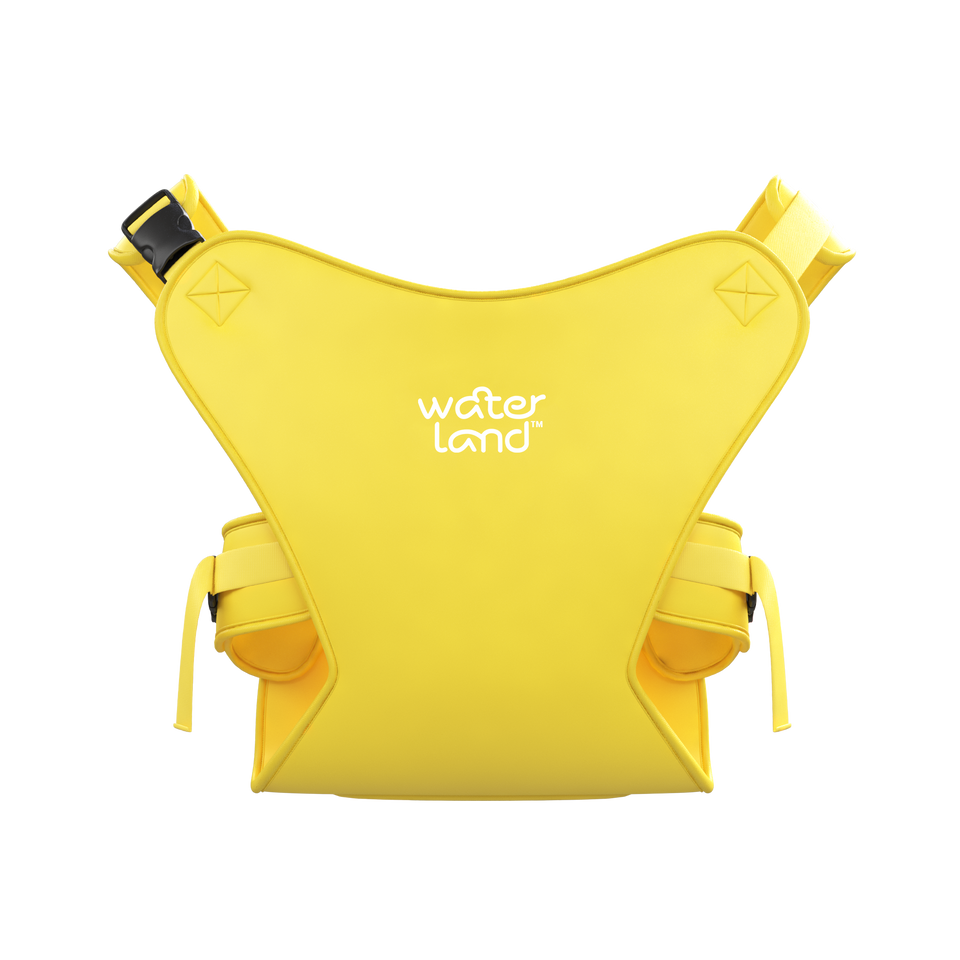 WaterLand Baby Carrier in Yellow Sunrise, front view