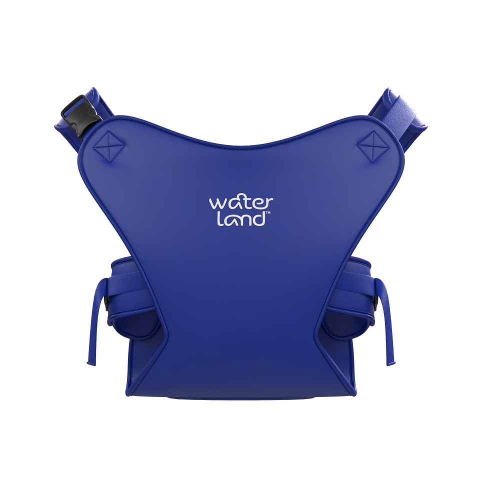 WaterLand Baby Carrier in Super Blue, front view